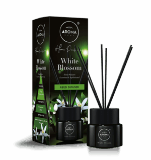 Aroma Home Reed Diffuser, Black Series, 100ml, White blossom Long-lasting Fragrance